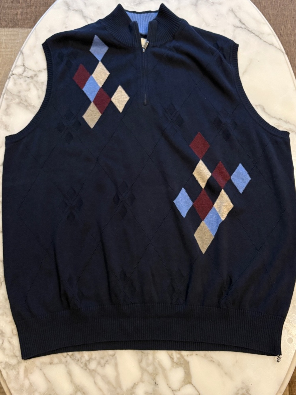 Southern Pines Argyle Quarter-Zip Sweater Vest